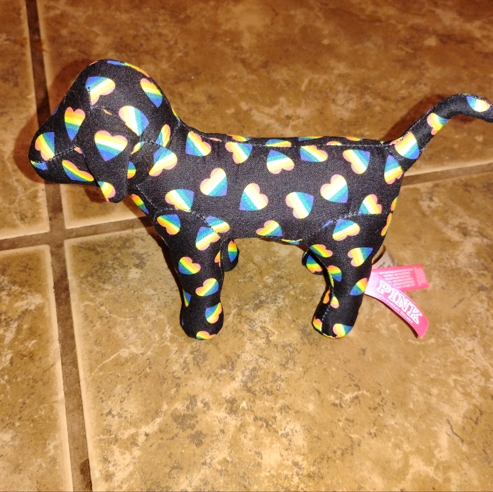 Victoria's secret pink dog pride rainbow heart